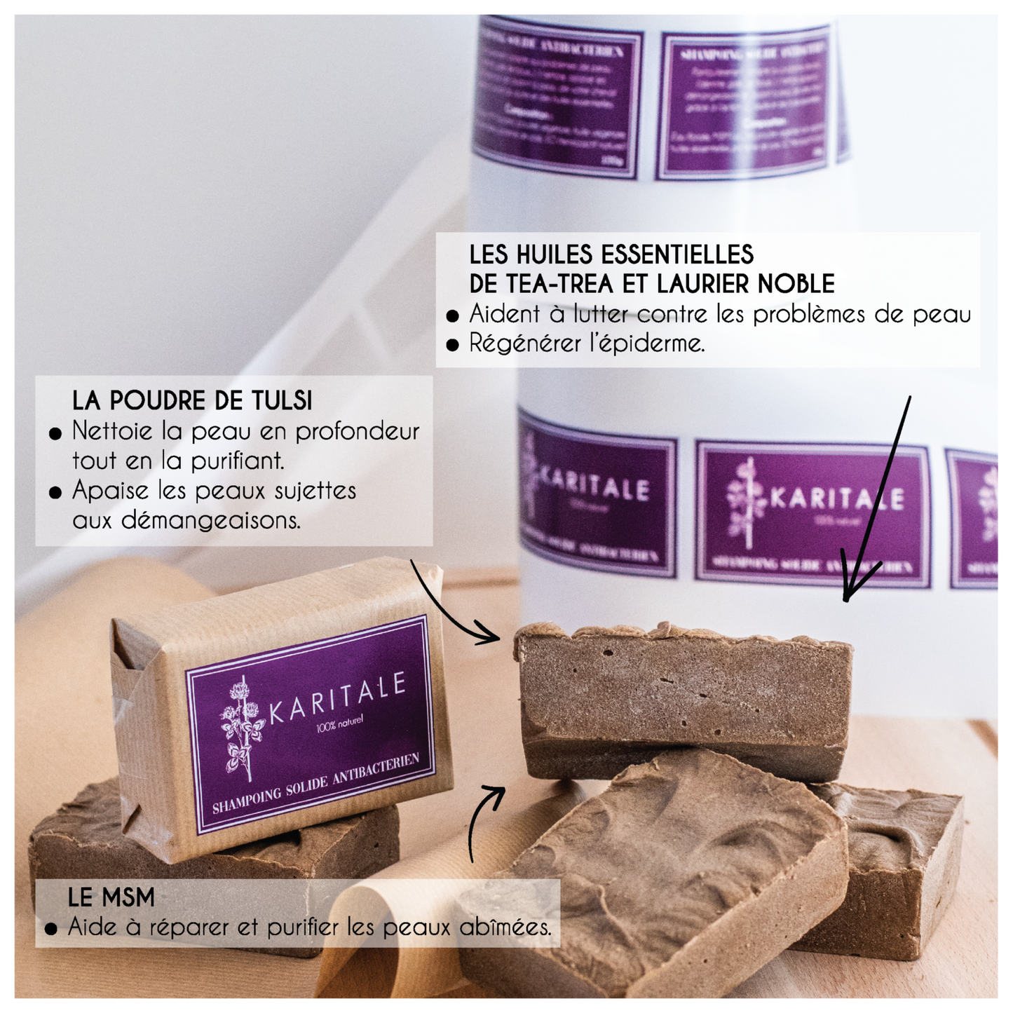SHAMPOING SOLIDE ANTI-BACTÉRIEN - KARITALE